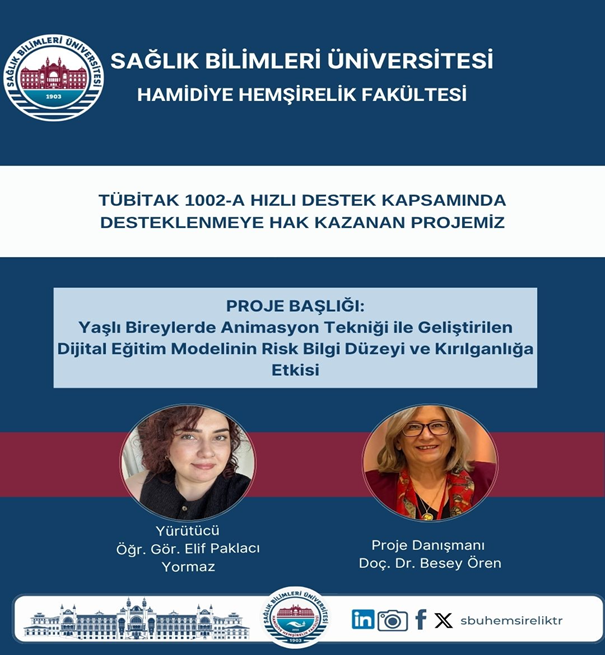 TÜBİTAK 1002-A HIZLI DESTEK KAPSAMINDA DESTEKLENMEYE HAK KAZANAN PROJEMİZ